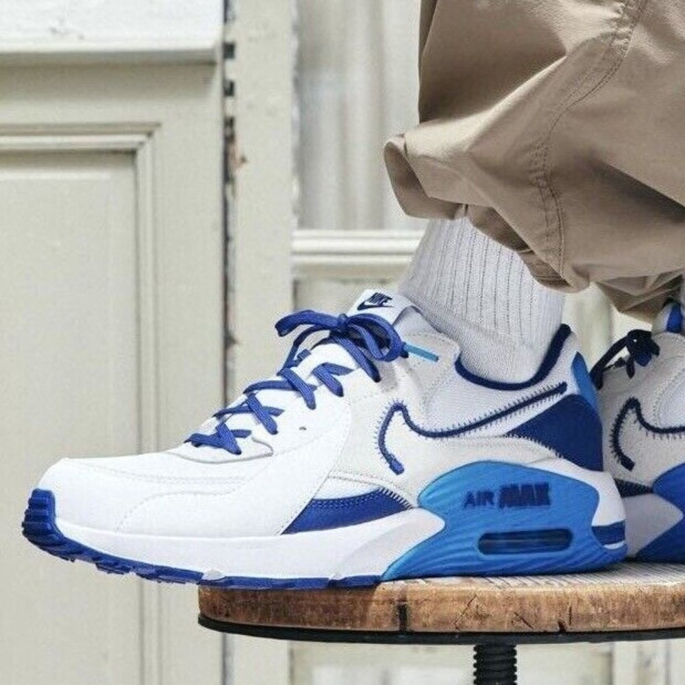 Nike Air Max Excee Shoes White Royal Blue Black DZ0795-100 Men's Multi Size NEW